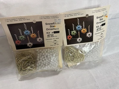 Beadery 1977 Adorno con Cuentas Kits Artesanales Estrella de Navidad Copo de Nieve Conjunto De 2 Nuevo Foto 1 de 4