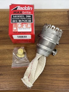 NUEVO EN CAJA MATE Níquel ALADDIN MaxBrite Modelo Mejorado 500 Queroseno Manto Lámpara Quemador - Imagen 1 de 24