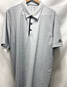 ADIDAS Golf Heather Gray Kurzarm Golf Polo Gr. XL schwarz Akzentbesatz - Bild 1 von 22