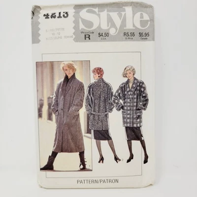 Style 4213 Misses Loose Fitting Lined COATS in 2 lengths sewing pattern sz 10-12 - Image 1 of 3