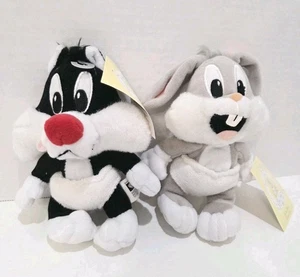 Warner Bros Looney Tunes Baby Bugs Bunny & Sylvester Bean Bag Peluche Nuevo con Etiquetas - Imagen 1 de 6