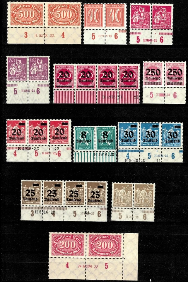 Germany 1921/23 Weimar Inflation ☀ Lot with HAN numbers / MNH(**) - Image 1 of 2