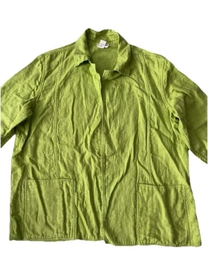 Chaqueta para mujer Cold Water Creek XL verde lima blazer frente abierto Foto 1 de 4