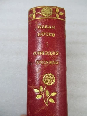 c1880 Bleak House by Charles Dickens - Antique Rebound Leather Book - Image 1 of 4