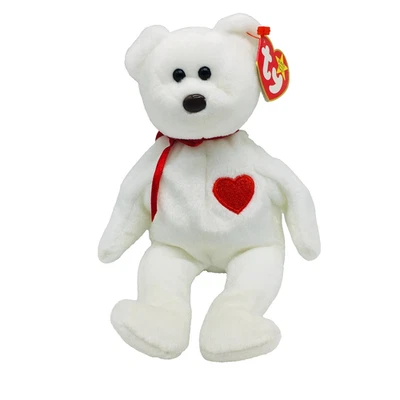 TY Beanie Babies "Valentino" Stuffed Plush Bear 8.5" 1994 Tag Cover - Image 1 of 4