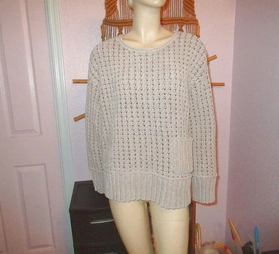 Habitat Womens Sweater Size L Aspen Chenille Mirage Tweedy Pocket Roll Neck Soft - Image 1 of 4