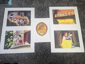 4 Disney Schneewittchen & 7 sieben Zwerge exklusive Lithographie Drucke Portfolio 2001 - Bild 1 von 8