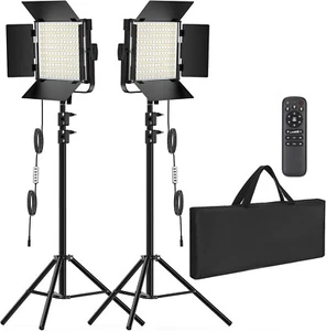 Photography Video Lighting Kit, Upgraded Bi-Color LED Video Studio Lights - Picture 1 of 7