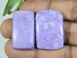 74Cts. Piedra preciosa suelta cabujón octágono charoita natural 2 piezas 17X31-22X32MM r114 - Imagen 1 de 9