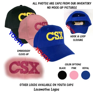CSX Transportation Railroad Embroidered Youth Kids Cap Hat 40-0022Y CHOOSE COLOR - Picture 1 of 4