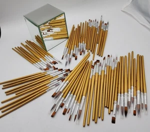 Artist Paint Brushes Set 70Pc Multiple Shapes and Sizes - Picture 1 of 10