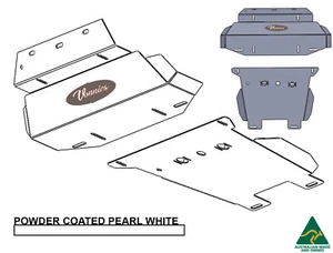 VONNIES "WELDED" 2 pcs PEARL WHITE HD BASH PLATES for N80 Toyota Hilux 2015-on - Picture 1 of 3