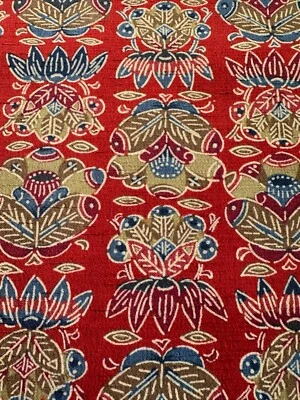 Vintage Japanese Wool Kimono Fabric by the Yard Sarasa Chintz Kasuri Tsumugi 14" - Image 1 of 4