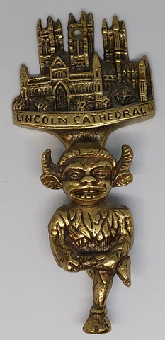 Antique Brass Lincoln Imp Door Knocker Lincoln Cathedral England Cover