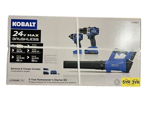 BRAND NEW Kobalt 24V Max Brushless 3pc Tool Starter Combo Kit Model #KLC 3124-03 - Picture 1 of 6