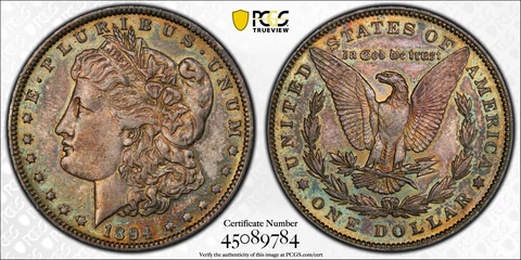1894 P Morgan Silver Dollar $1 PCGS XF 45+ Cover