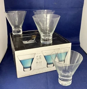 Stemless Martini Cosmopolitan Glass by Perfection 4pc 8 oz Circleware Poland - Picture 1 of 6