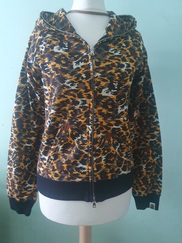 A BATHING APE (BAPE) Felpa con cappuccio mimetica A Bathing Ape Classics cerniera intera UK taglia XXS