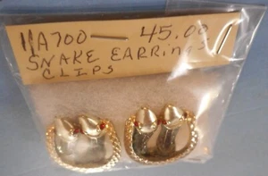 PENDIENTES CLIPON SERPIENTE ORO VINTAGE - Imagen 1 de 2
