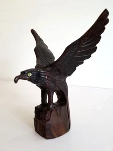 Hand Carved Ironwood Eagle Sculpture Bird Wood Figurine 10x10 - Picture 1 of 22