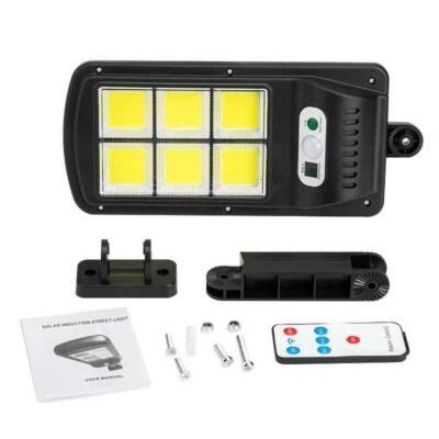 Solar Street LED Light Motion Sensor Remote Outdoor Garden Yard Flood Down Lamp - Image 1 of 4