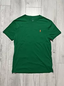 Polo Ralph Lauren Cotton Custom Slim Fit T-Shirt Green | Size: M | RRP-£75 - Picture 1 of 4