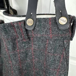 Vtg LL Bean Malone Heavy Wool Pants Hunting Tweed Plaid Suspenders Braces 44x31 - Picture 1 of 18