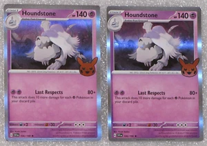 Pokemon Houndstone 106/198 Holo 2023 TCG Trick Or Trade Halloween BOOster Stamp - Picture 1 of 24