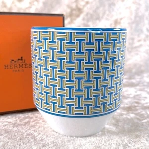 Hermes Paris Tie Set Tie-Set Tumbler Goblet Porcelain Tableware with Case - Picture 1 of 9