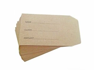 100 SMALL BROWN CHILDREN KIDS SCHOOL DINNER MONEY ENVELOPES WAGES PETTY CASH - Picture 1 of 1