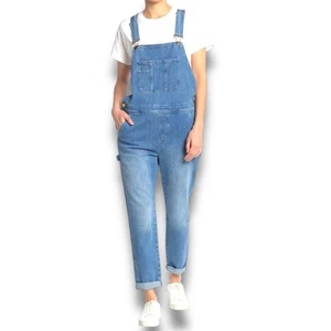 Frame Denim Distressed Le Garcon Crop Boyfriend Medium Wash Overalls Size XS - Picture 1 of 14