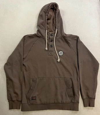 Volcom Pullover Hoodie Mens Large FADED Button Henley Kangaroo Pocket Skate Surf - Image 1 of 4