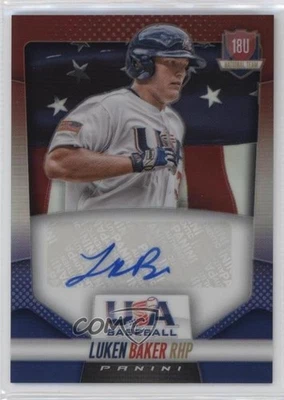 2014 USA Baseball Box Set Red White & Blue Prizm Signatures /25 Luken Baker Auto - Image 1 of 2