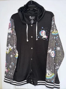 Tokidoki Unicorno Space Girls Varsity Jacket Hoodie Snap Sweatshirt 2XL - Picture 1 of 13