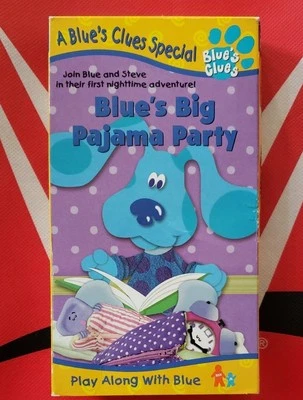Nick Jr Blue’s Clues- Blue Big Pajama Party VHS Tape - Image 1 of 4