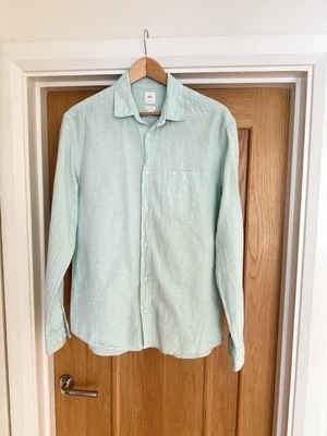 H&M Green Linen/cotton Oversized Long Sleeve Linen Shirt Size Medium - Image 1 of 4
