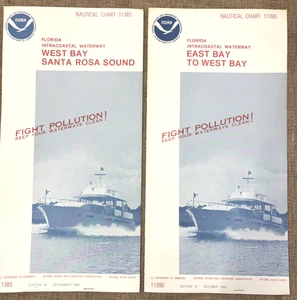 NOAA NAUTICAL CHART FLORIDA INTERCOASTAL EAST WEST BAY SANTA ROSA SOUND boat map - Picture 1 of 15