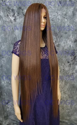 超长直花边前人类头发混纺假发棕色/金发/奥本 EVFC — 第 1/4 张图片