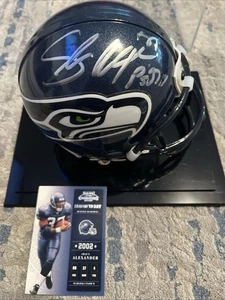 Shaun Alexander signed Seahawks mini helmet With Case & Card NFL RARE - Picture 1 of 12