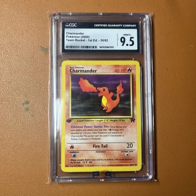 CGC 9.5 Charmander 50/82 1st Edition Team Rocket Pokemon Gem Mint Card (10) - Image 1 of 4