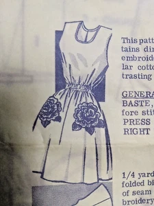 Bib Apron Rose Floral Pockets Family Circle 509 Mail Order Sewing Pattern VTG UC - Picture 1 of 6