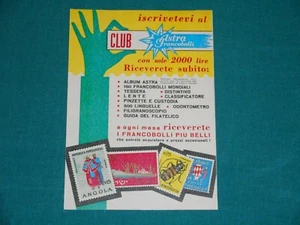 CARTOLINA ASTRA FRANCOBOLLI inserto VOLANTE allegato a Topolino # 231 - Picture 1 of 2
