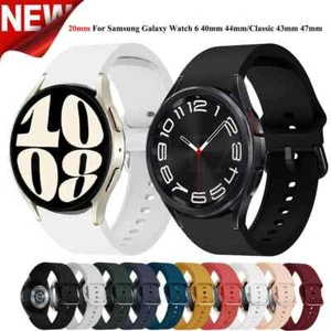 Do Samsung Galaxy Watch 6 Classic 43/47mm 6 5 4 44/40mm 5 Pro bransoletka silikonowa - Zdjęcie 1 z 74