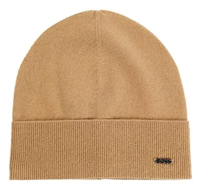 Boss Bonnet Femme en Laine Et Cachemire avec Logo Lari Hat 50524276 Beige - Изображение 1 из 4