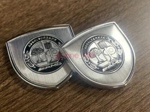 2pcs Silver AFFALTERBACH Club 3D Logo For Mercedes Benz Car Body Emblem Badge - Picture 1 of 5