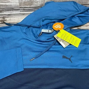 Puma NWT Hoodie Sweatshirt Blue Mens Size Medium - Picture 1 of 8