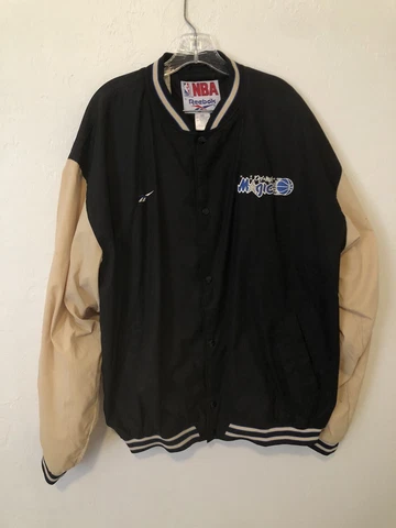 Orlando Magic Reebok Vintage Warm-Up Jacket Bomber Black Tan Size XXLarge 2XL Cover