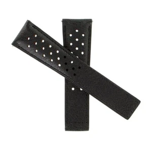 Tag Heuer Monaco strap FC6324 Black perforated leather inside orange 22mm - Picture 1 of 2