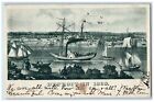 1907 Galleon Ship Steamer River Lake Detroit In 1820 Michigan Vintage Postcard