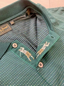 Vintage Bobby Jones Made In Italy Golf Polo - Men's XL Green/White - Picture 1 of 9